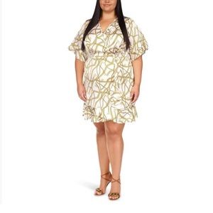 Plus Size Michael Kors Logo Chain White Dress Size 3X